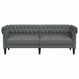 Chesterfield Sofa 3-Seater Dark Grey Fabric - Top-Down View