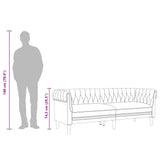 Chesterfield Sofa 3-Seater Dark Grey Fabric