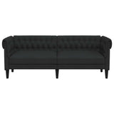 Chesterfield Sofa 3-Seater Black Fabric