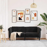 Sofa 2-Seater Black Velvet - Side View