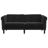 Sofa 2-Seater Black Velvet - Top-Down View