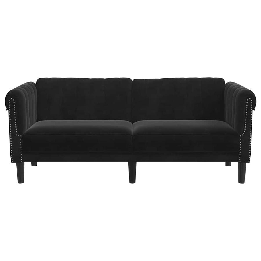 Sofa 2-Seater Black Velvet