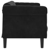 Sofa 2-Seater Black Velvet - 45-Degree Angle