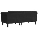 Sofa 2-Seater Black Velvet - Rear View