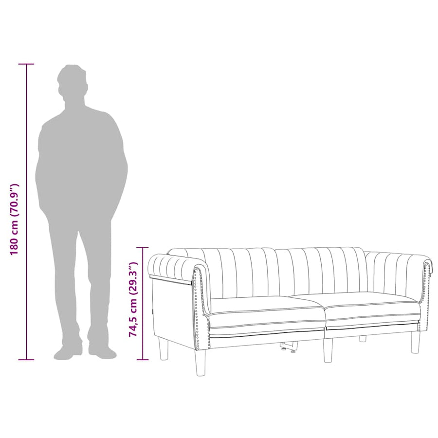 Sofa 2-Seater Black Velvet