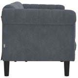 Sofa 3-Seater Dark Grey Velvet - 45-Degree Angle