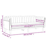 Sofa 3-Seater Dark Grey Velvet - Extra Image