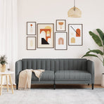 Sofa 2-Seater Dark Grey Fabric
