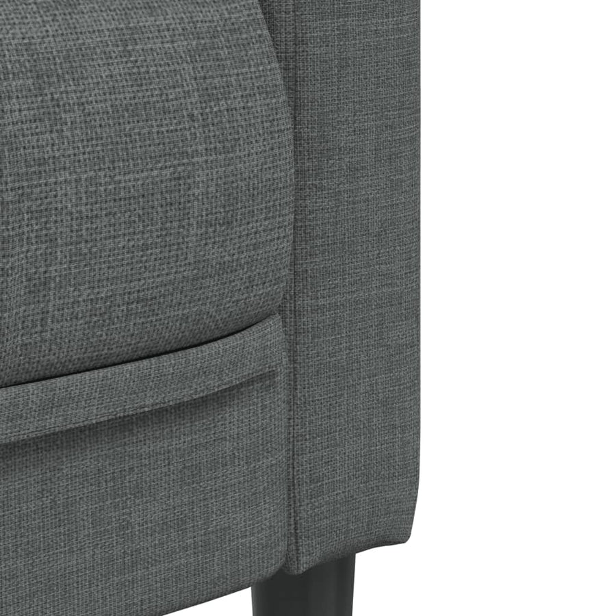 Sofa 2-Seater Dark Grey Fabric