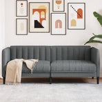 Sofa 2-Seater Dark Grey Fabric