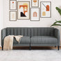 Sofa 2-Seater Dark Grey Fabric