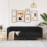 Sofa 2-Seater Black Fabric - Side View