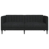 Sofa 2-Seater Black Fabric