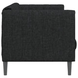 Sofa 2-Seater Black Fabric - 45-Degree Angle