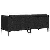 Sofa 2-Seater Black Fabric - Rear View