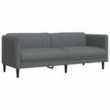 Sofa 3-Seater Dark Grey Fabric - Front View