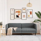 Sofa 3-Seater Dark Grey Fabric - Side View