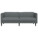 Sofa 3-Seater Dark Grey Fabric - Top-Down View