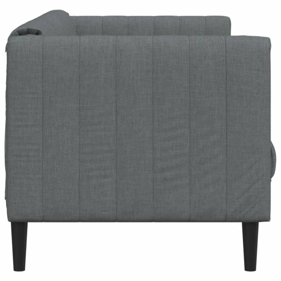 Sofa 3-Seater Dark Grey Fabric
