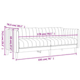 Sofa 3-Seater Dark Grey Fabric
