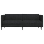 Sofa 3-Seater Black Fabric