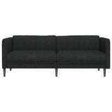 Sofa 3-Seater Black Fabric - Top-Down View