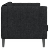 Sofa 3-Seater Black Fabric - 45-Degree Angle