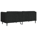 Sofa 3-Seater Black Fabric