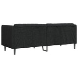 Sofa 3-Seater Black Fabric - Rear View