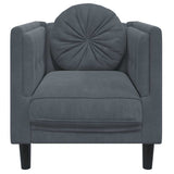 Sofa Chair with Cushion Dark Grey Velvet - Top-Down View