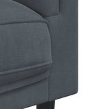Sofa Chair with Cushion Dark Grey Velvet - Close-Up Angle