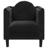 Sofa Chair with Cushion Black Velvet - Top-Down View
