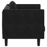 Sofa Chair with Cushion Black Velvet - 45-Degree Angle