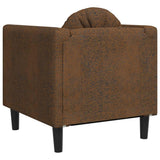 Sofa Chair with Cushion Brown Faux Suede Leather - Rear View
