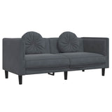 Sofa with Cushions 2-Seater Dark Grey Velvet - Front View