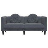 Sofa with Cushions 2-Seater Dark Grey Velvet - Top-Down View