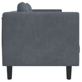 Sofa with Cushions 2-Seater Dark Grey Velvet - 45-Degree Angle