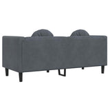 Sofa with Cushions 2-Seater Dark Grey Velvet - Rear View