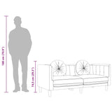 Sofa with Cushions 2-Seater Dark Grey Velvet - Extra Image