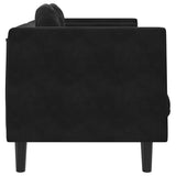 Sofa with Cushions 2-Seater Black Velvet - 45-Degree Angle