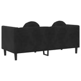 Sofa with Cushions 2-Seater Black Velvet - Rear View