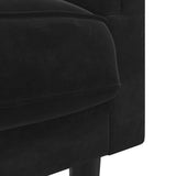 Sofa with Cushions 2-Seater Black Velvet - Close-Up Angle