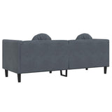 Sofa with Cushions 3-Seater Dark Grey Velvet - Rear View