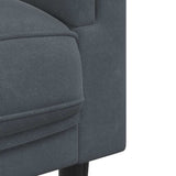Sofa with Cushions 3-Seater Dark Grey Velvet - Close-Up Angle