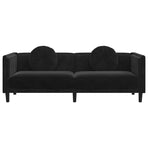 Sofa with Cushions 3-Seater Black Velvet