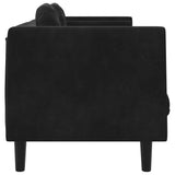 Sofa with Cushions 3-Seater Black Velvet - 45-Degree Angle