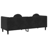 Sofa with Cushions 3-Seater Black Velvet - Rear View