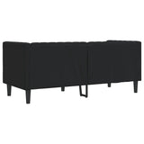 Chesterfield Sofa 2-Seater Black Faux Leather