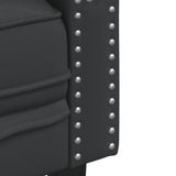 Chesterfield Sofa 2-Seater Black Faux Leather
