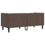 Chesterfield Sofa 2-Seater Brown Faux Leather